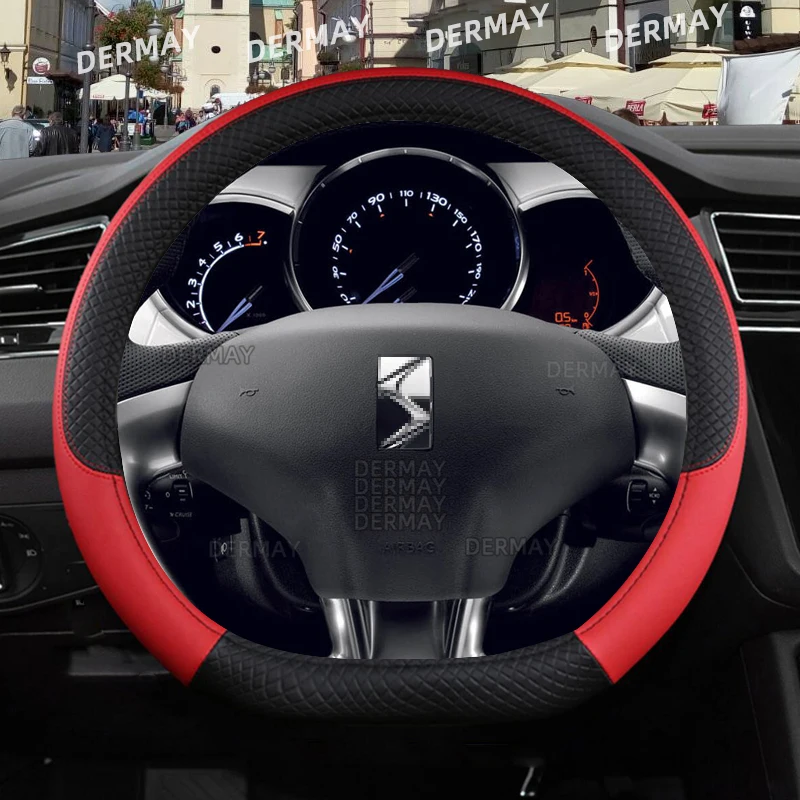 Steering Wheel Cover for Citroen DS3 DS 3 Racing Cabrio Car Steering Wheel Cover PU Leather Non-slip Auto Accessories steering wheel cover