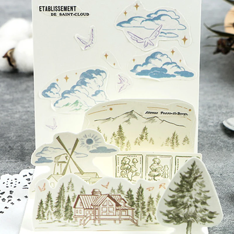 XINAHER, 40 шт./лот, винтажные грибы, растения, луна, декоративные бумажные наклейки, посылка, сделай сам, дневник, декоративные наклейки, альбом, скрапбукинг