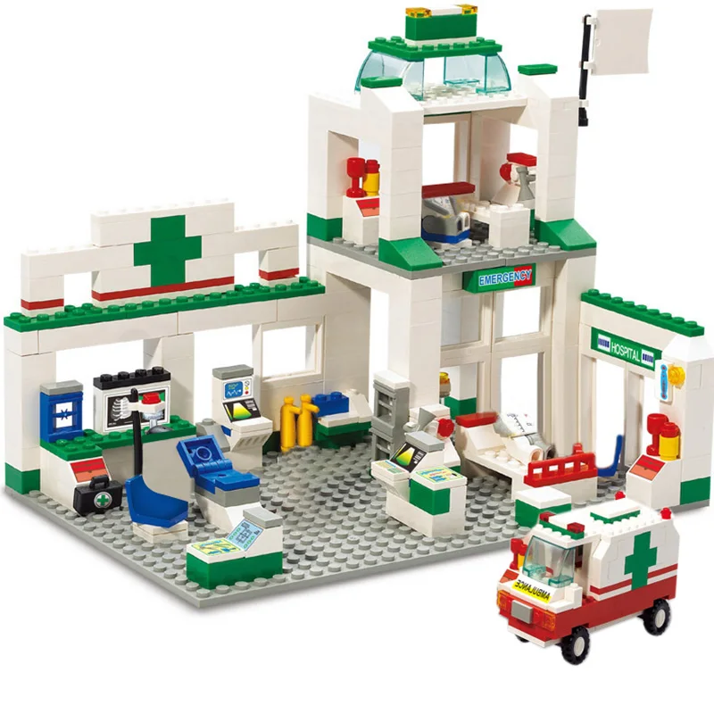 

376PCS DIY Bricks City Emergency Center Building Blocks Toy Compatible Building Block Educational Toys For Kids Birthday Gift