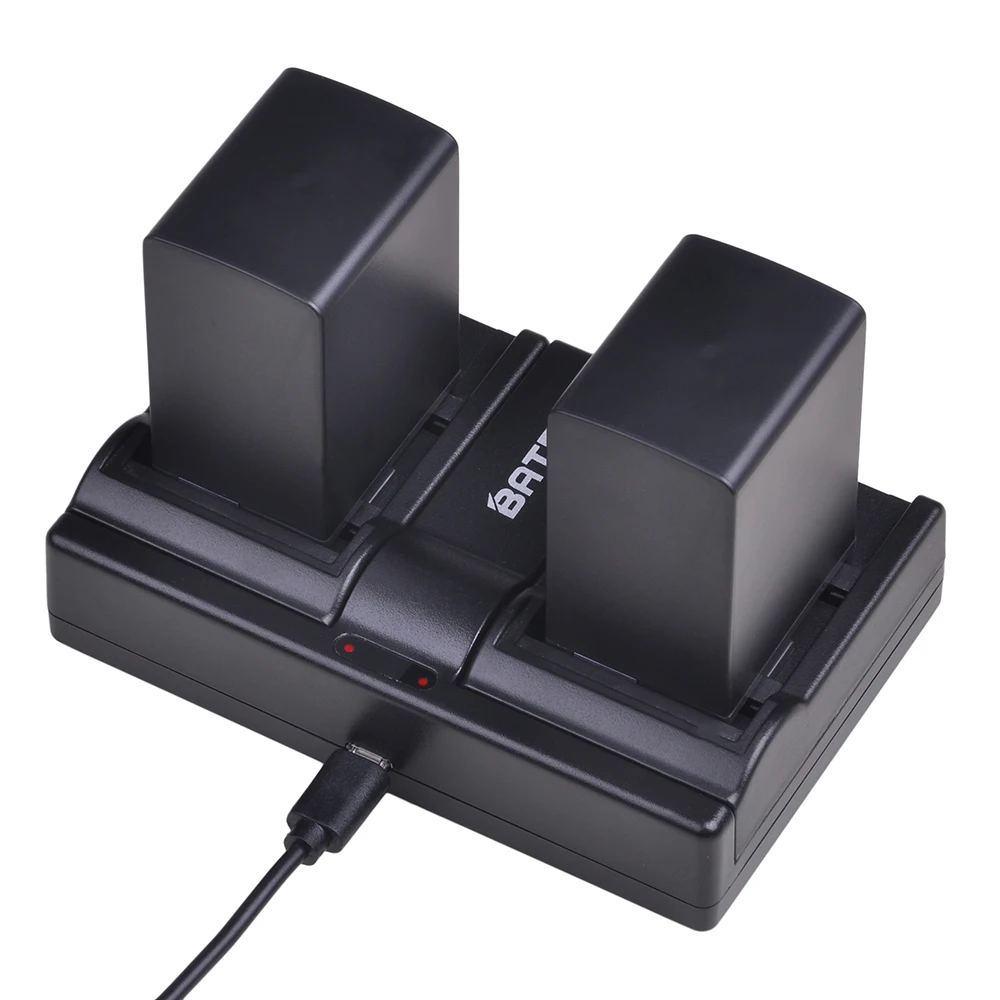 2Pcs 2900Mah Bp-828 Bp 828 Batteria + Usb Caricatore Doppio Per Canon Bp-820 Canon Legria Hf G40, Hf G30, Xa20, Xa25 Videocamere