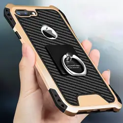 Модный противоударный бронированный чехол для телефона с подставкой для iPhone XS X 6 6S 7 8 Plus, держатель кольца на палец, анти-осенний чехол с