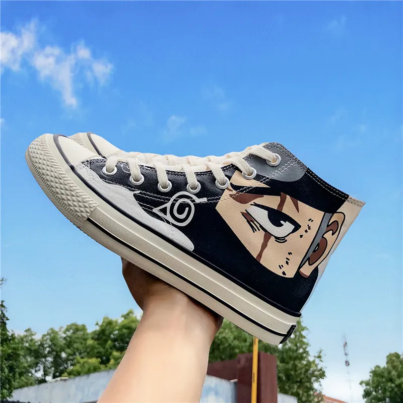 

New Anime Naruto Konoha Kakashi Cosplay Props Akatsuki Uchiha Obito Canvas Shoes Teens School Sports Shoes Outdoor Travel Shoes