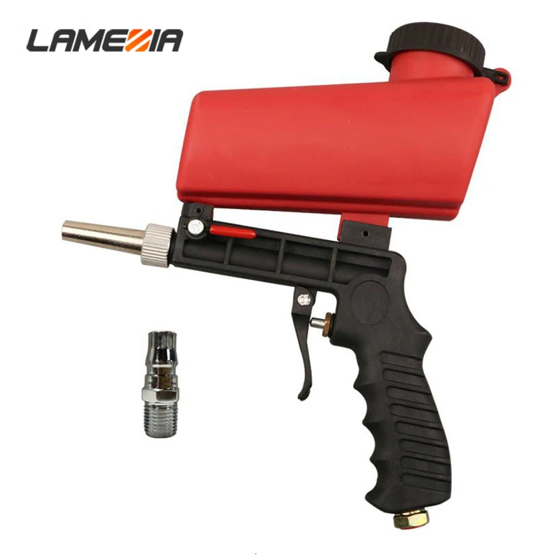 

LAMEZIA 90psi Portable Gravity Sandblasting Pneumatic Gun Small Sand Blasting Machine Adjustable Set Spray Tool