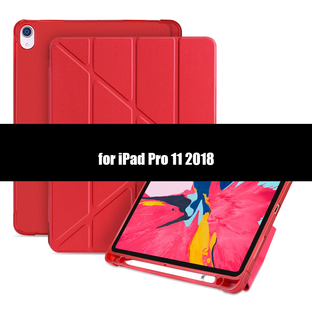 Для iPad Air 2 Air 1 чехол 9,7 принципиально силиконовый мягкий чехол для задней панели из искусственной кожи смарт-чехол для iPad Air 3 10,5 11 чехол 10," - Цвет: Red-3