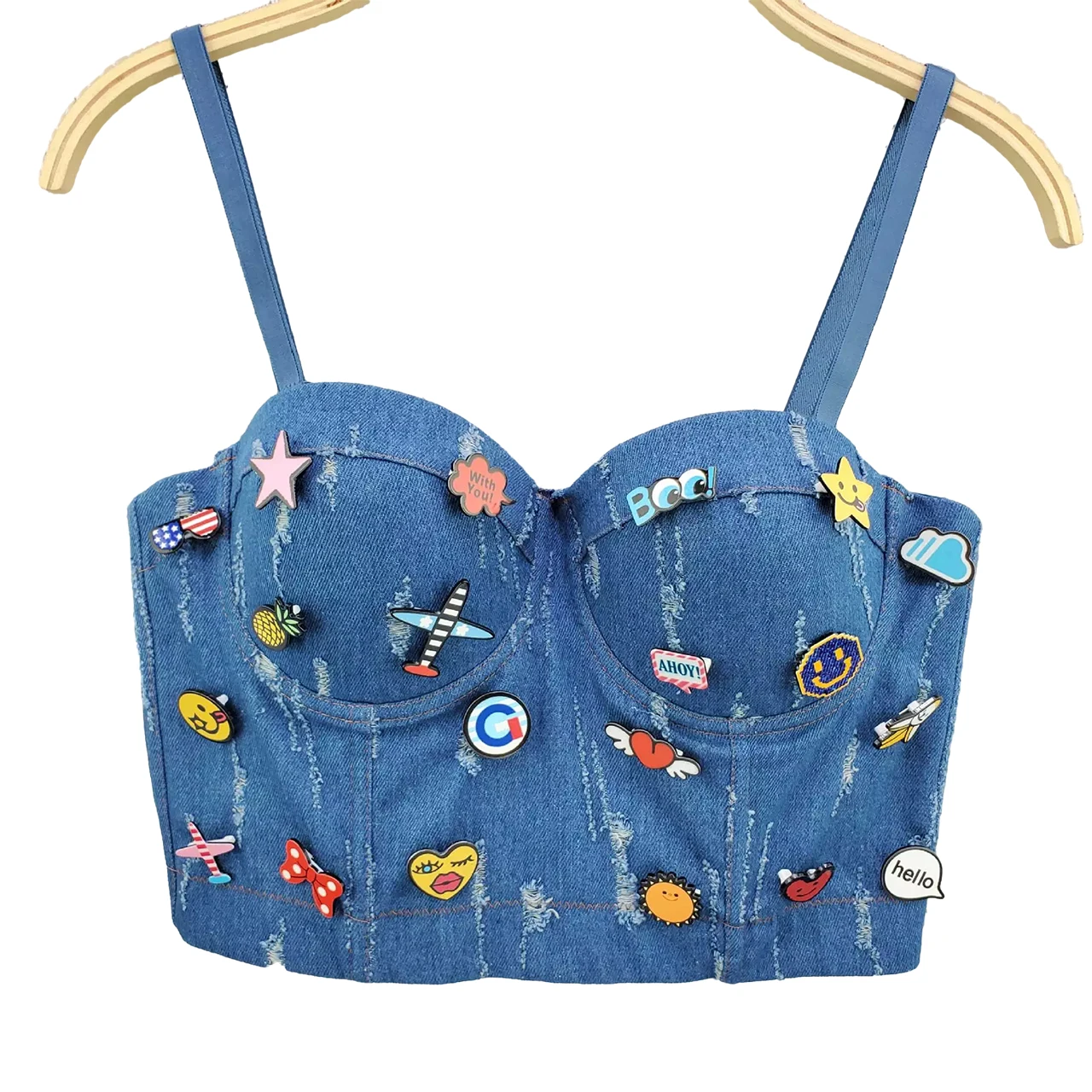 silk camisole Irene Tinnie Sexy Cute Hole Cartoon Decoration Push Up Bustier Women's Bralette Cropped Top Vest Plus Size ladies bra