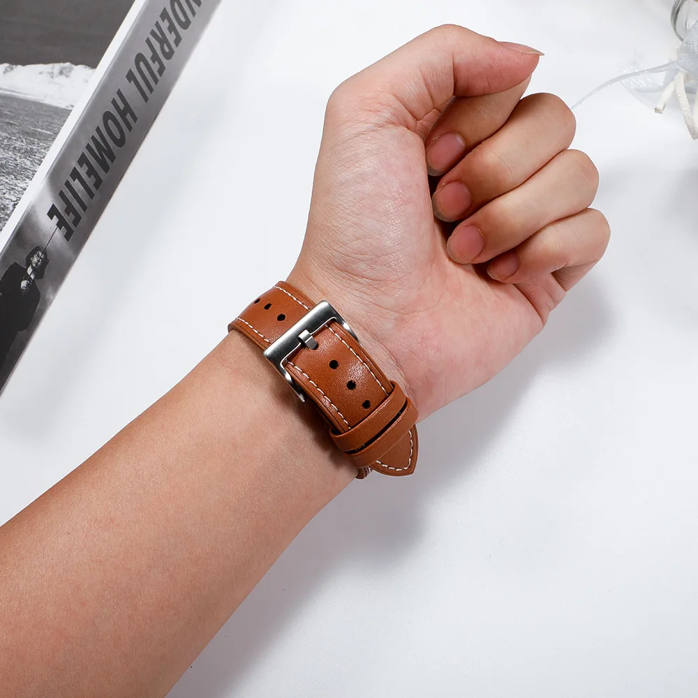 Essidi For Apple Watch Series 5 4 3 2 1 Leather Band Premium Smart Wrist Bracelet Strap Buckle For Iwatch 38 40 42 44MM Loop