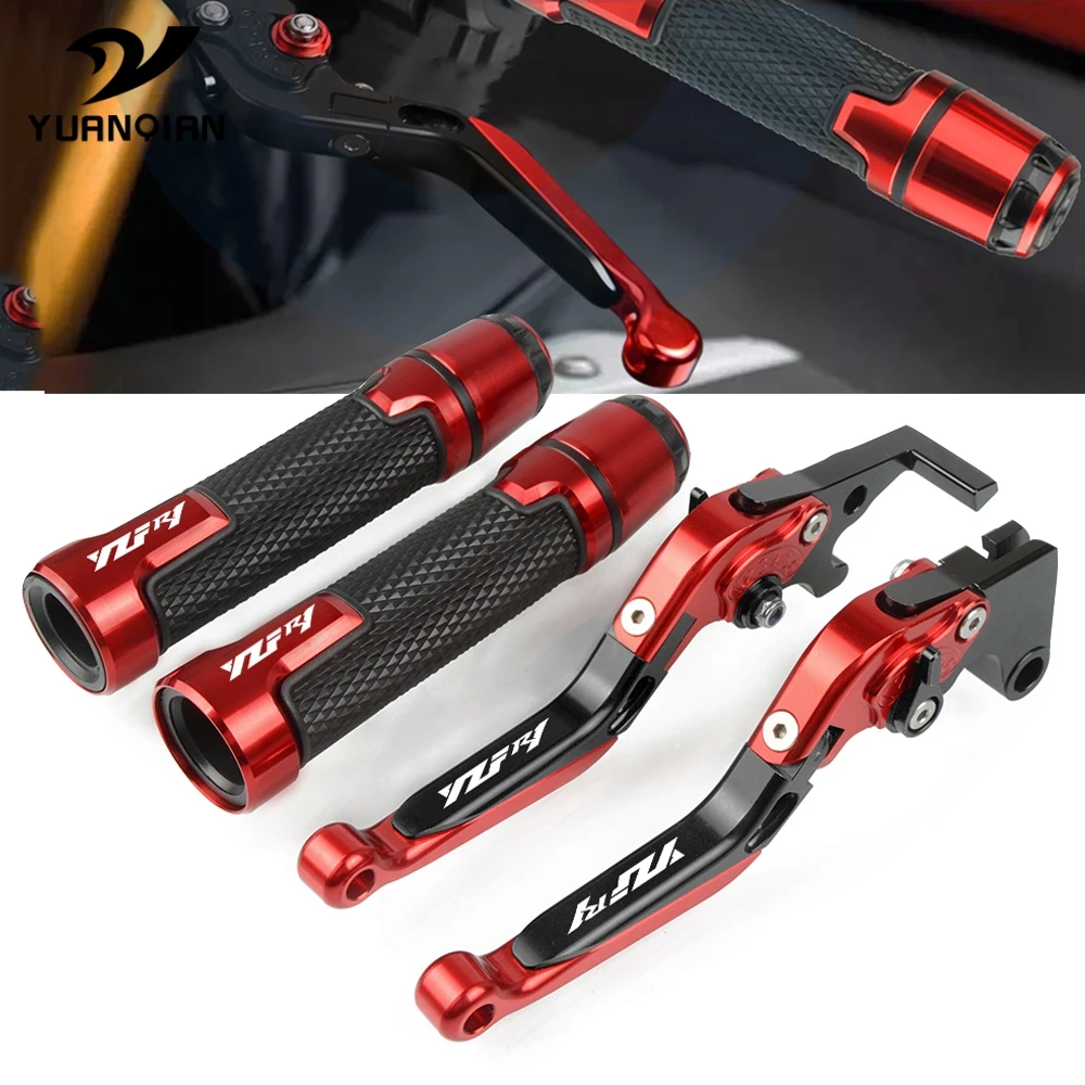 YZF R1 Motorcycle CNC Aluminum Folding Extendable Brake Clutch Levers Handlebar Hand Grips Set For Yamaha YZF R1/R1M
