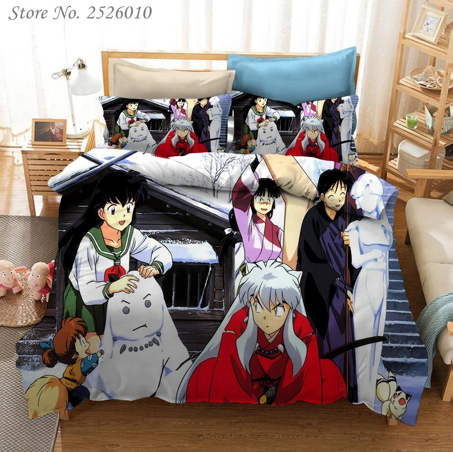 Комплект постельного белья с 3D рисунком из аниме Inuyasha Королевский пододеяльник