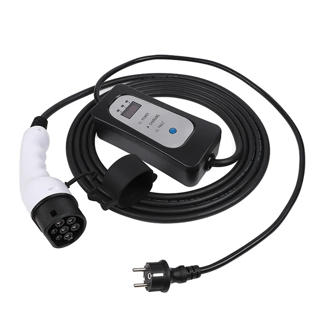 Typ 2 Mobile Ladegerät 16A-6A IEC 62196 Schnelle EV Ladekabel Typ 1  Tragbare Strom Einstellbar CE Für Elektrische Auto - AliExpress