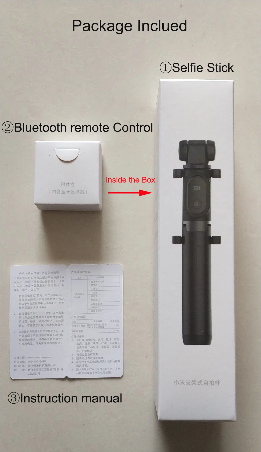 Оригинальная селфи-палка xiaomi для телефона, Bluetooth, мини-штатив, селфи-Палка с беспроводным дистанционным затвором для iPhone, samsung, Android