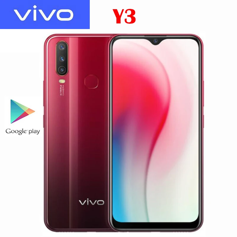 VIVO Y3 смартфон с 6 35 дюймовым дисплеем процессором Snapdragon 439 13 МП 5000 мАч|Смартфоны| |