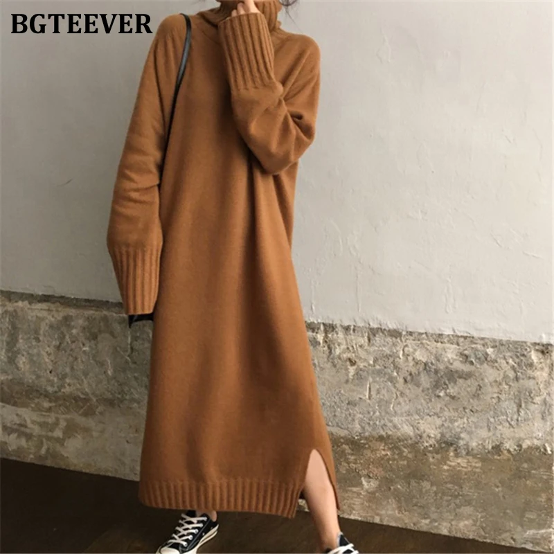 long oversized sweater dress
