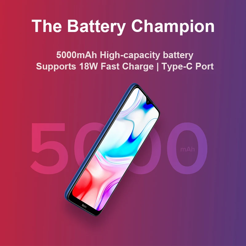 Xiaomi Redmi 8 с глобальной прошивкой, 4 ГБ, 64 ГБ, Восьмиядерный процессор Snapdragon 439, двойная камера 12 МП, мобильный телефон, 5000 мАч, большая батарея OTA