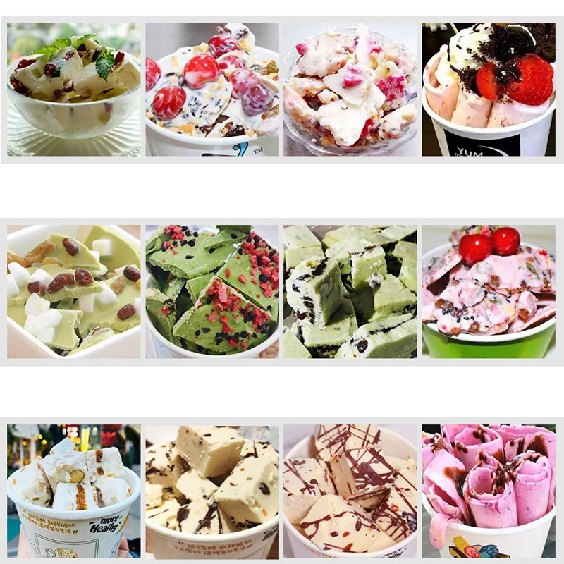 2021 New design fried ice cream machine stainless steel ice cream maker single pan ice cream roll machine 6