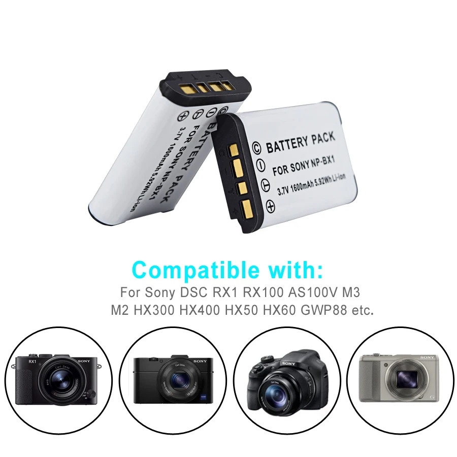 Rechargeable Battery Camera Battery For SONY NP-BX1 FDR-X3000R RX100 etc.
