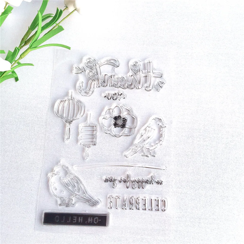 11*16 Thank You Birds прозрачные силиконовые прозрачные штампы DIY печать для скрапбукинга открыток фотоальбом декоративный лист со штампом