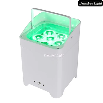 

16pcs/lot 6x18w led par can battery powered RGBWAUV led par 18wdmx wireless uplights mini par led with phone control