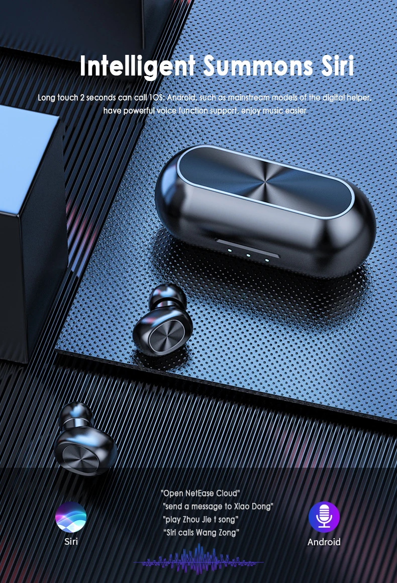 B5 Wireless Bluetooth Earphone TWS Touch Control Waterproof Bluetooth 5.0 Headset 9D Stereo Music Headphones