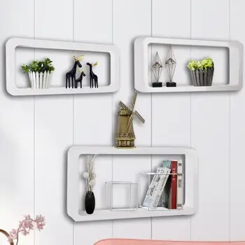 

3Pcs MDF Fashion Wall Mounted Shelves Floating Shelf Hanging Bookcase Storage Bookshelf
