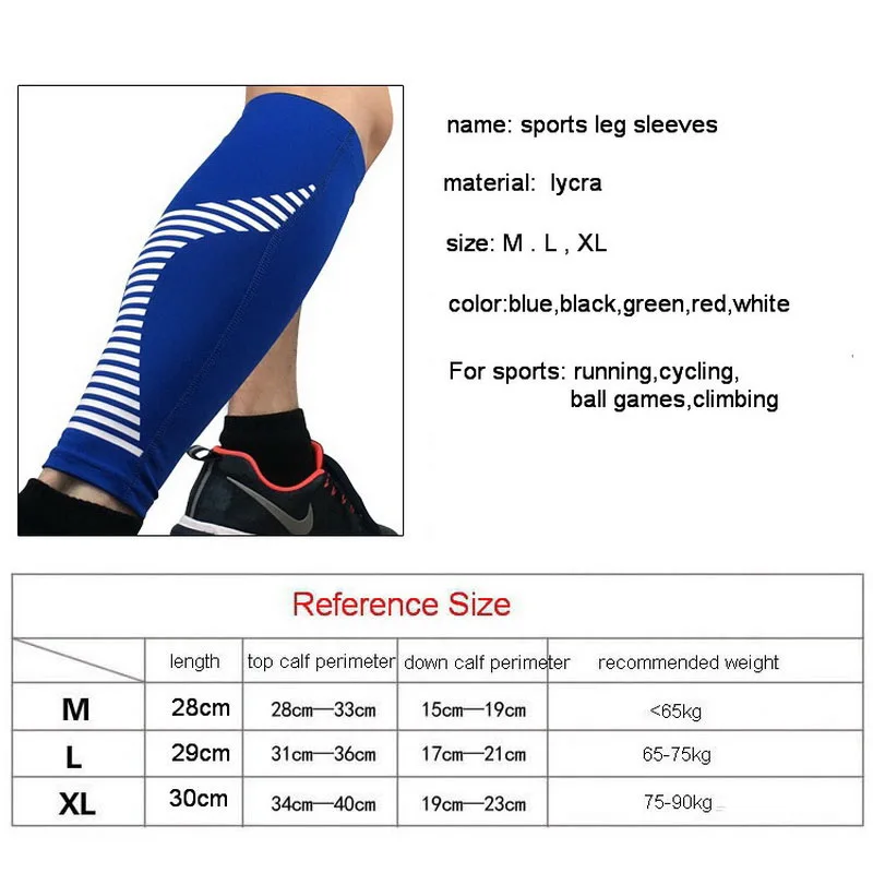 1 Pair Cycling Running Leg Compression Sleeves Calf Non-slip Breathable Yoga Tennis Football Shin Guards Sports Safety