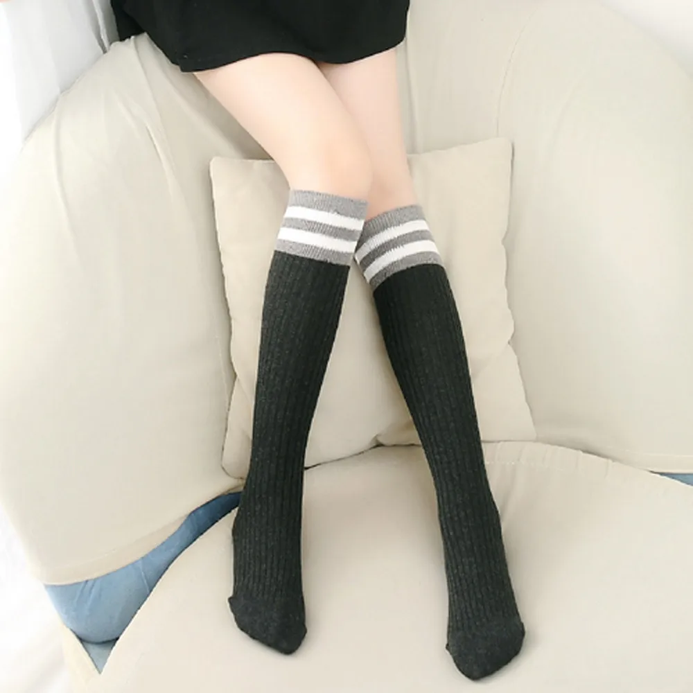Детские гетры в полоску в консервативном стиле; calcetines divertidos; удобные calcetines altos Funky calcetines; женские длинные