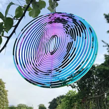 

Wind Spinner Rotating Wind Chime Stainless Steel 3D Pattern Hanging Decor Outdoor Garden Home Balcony Decoration