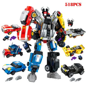 

6 IN 1 Transformation Robot Figures Mecha Car Building Blocks Technic Bricks Educational Toys For Children Boys Birthday Gifts