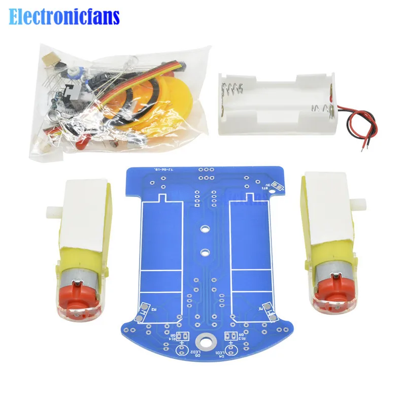 

D2-1 Smart Robot Car Kits Intelligent Tracking Line Car Photosensitive Robot Kits Parts for DIY Electronic Toy Without Battery