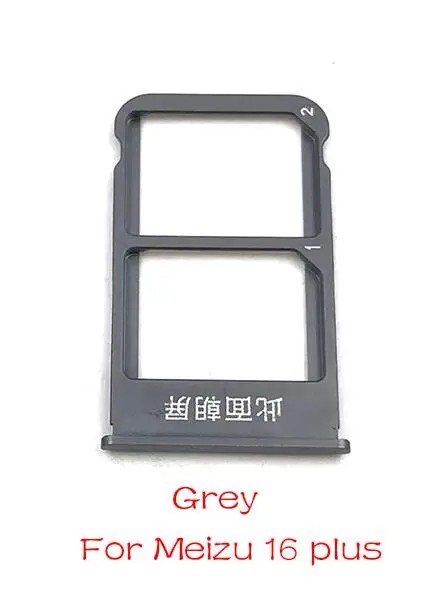 Слот для sim-карты лоток для карт SD Держатель Адаптер для Meizu 16X 16XS 15 16 Plus M15 запчасти - Цвет: 16 Plus Grey