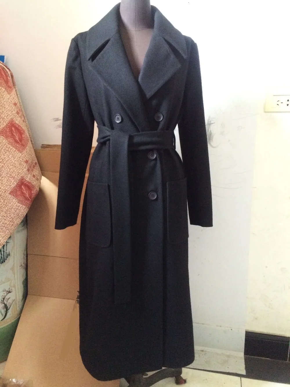 Casaco feminino,, UK, для женщин, плюс размер, осень, зима, Cassic, простое, шерсть, макси, длинное пальто, женский халат, верхняя одежда, manteau femme