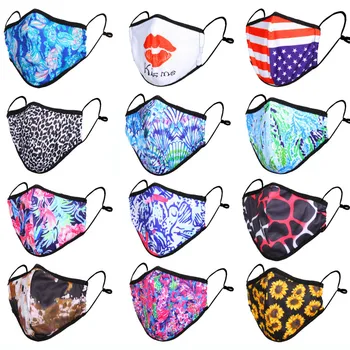 

Sunscreen Adult Printed Cotton Masks Dust-proof Anti-haze Washable and Durable Masks
