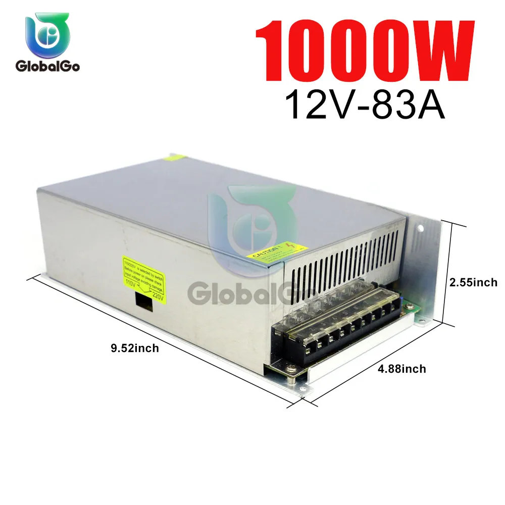 DC12V 24V 48V 720W 1000W импульсный источник питания AC DC трансформатор переключатель питания адаптер привода для светодиодной полосы света - Цвет: DC12V 83A 1000W