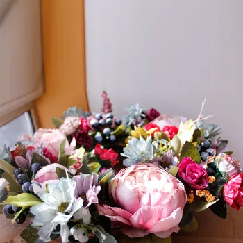

Front door Artificial Peony Wreath Home decoration Wedding Office Shop