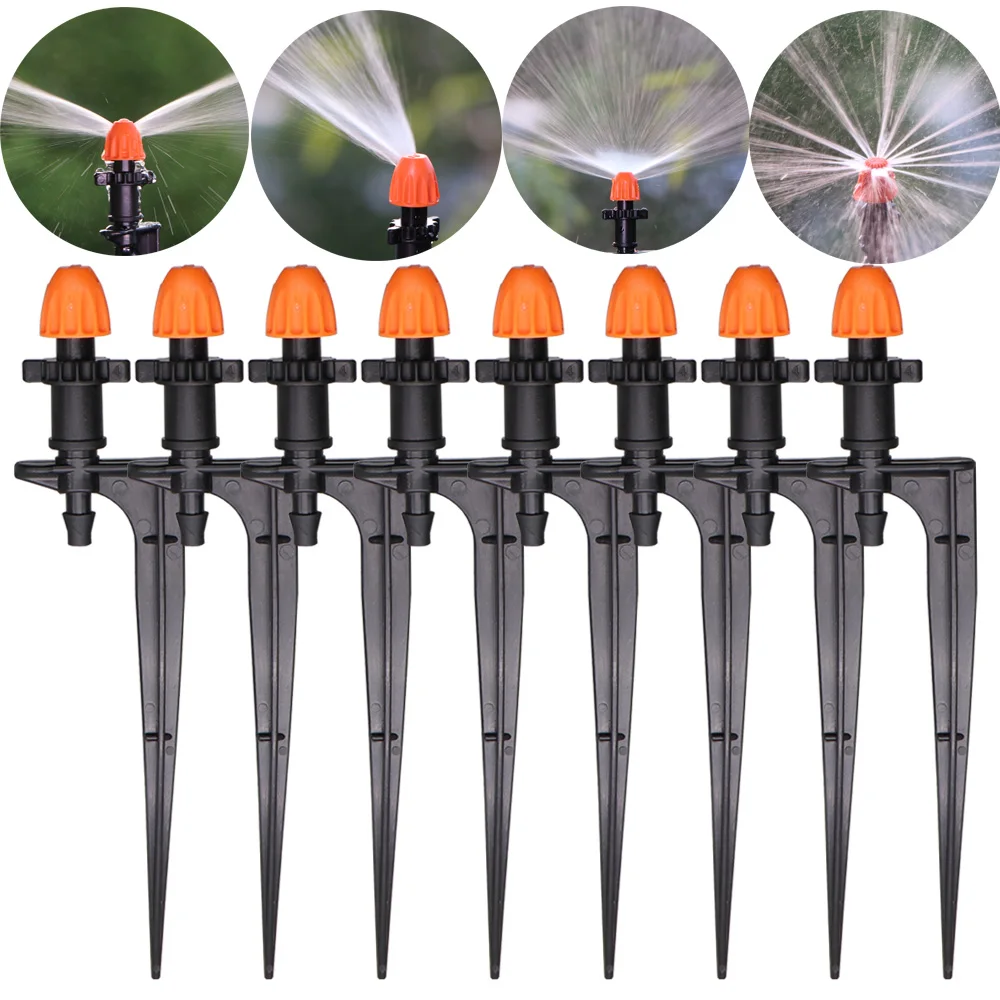 

15PCS 7.5mm Watering Nozzle with 15cm Holder Stand 90°/180°/360°/Strip Spraying Angle Optional Garden Irrigation Sprinklers