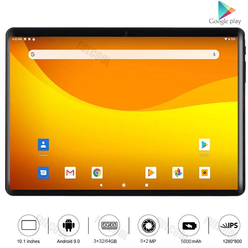 Планшет глобальная версия 10 &quot 3 + 32 ГБ памяти 4G LTE Type-C две SIM-карты Wi-Fi Android 2020