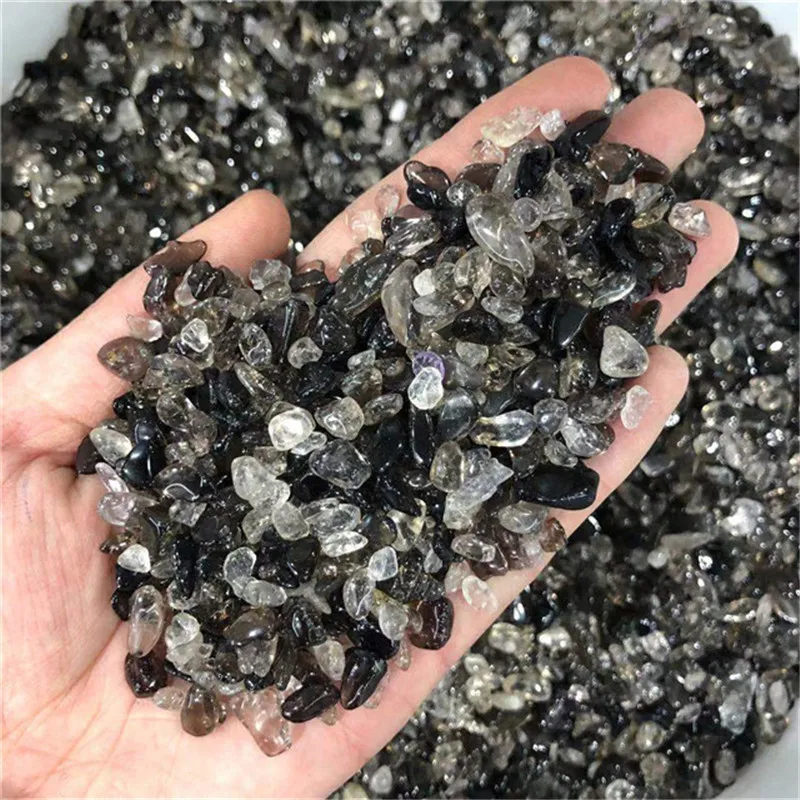 

Natural bulk tumbled smoky quartz chips crystals healing stone for garden decoration