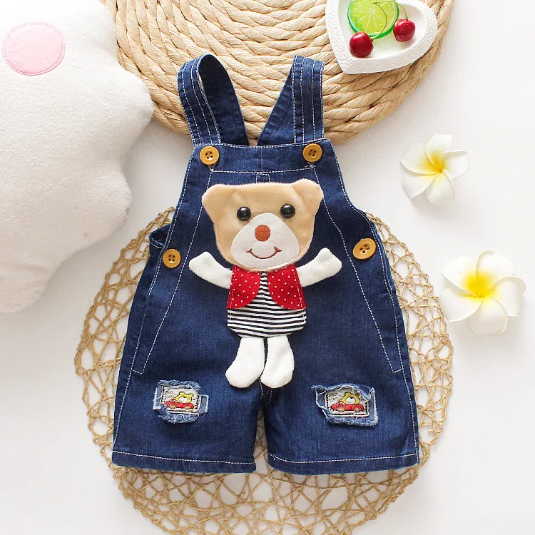 

Small CHILDREN'S Red Vest Bear Cowboy One-piece Suspender Pants 2019 Summer New Style BOY'S Pants