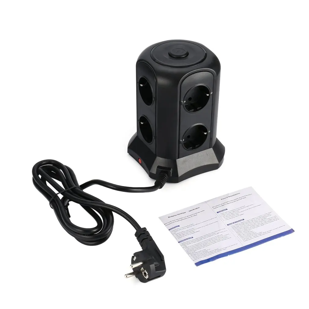 Смарт-башня, блок питания, несколько розеток, 6 разъемов, 4 USB порта, с USB распределением питания, 2 м, удлинитель, защита от перенапряжения