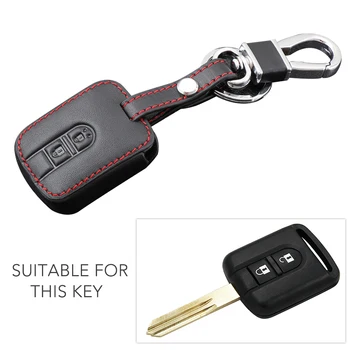 

2 Buttons Car Black Leather Remote Control Key Cover Case For Nissan Qashqai Micra Navara Protection Car Accessories
