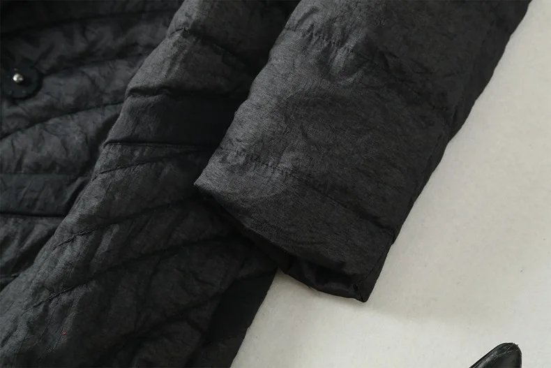 Осенне-зимний пуховик, стиль, вышитый воротник-стойка, большой размер, Белый утиный пух, Длинный свободный теплый пуховик, Wom