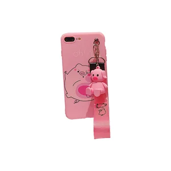 

Cute cartoon doll pig lanyard mobile phone case 06218