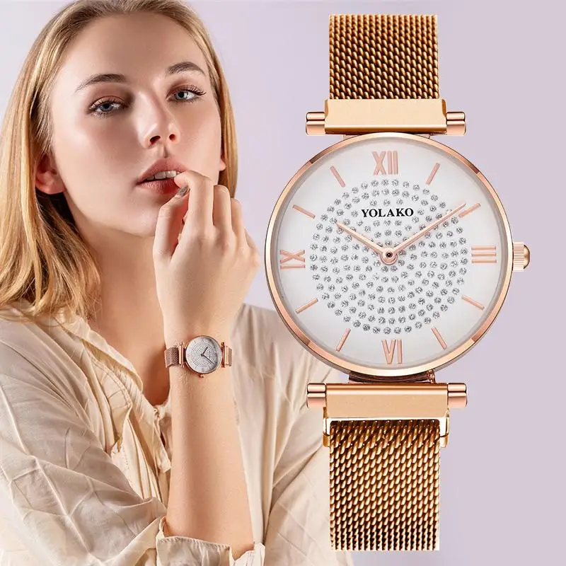 

Gypsophila Surface 2020 Women Luxury Fashion Watches Magnet Buckle Strap Elegant Diamond Ladies Wristwatches Female Quartz Watch