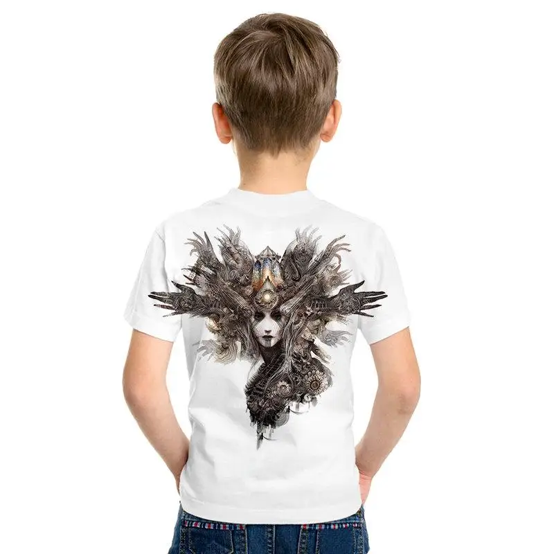Nuevo Shantou estilo gtico camiseta de los nios 3D impreso Taro nios Топы moda manga corta verano calle ropa de los nios
