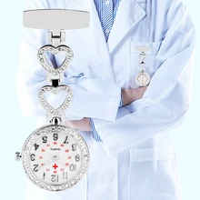 Карманные часы для медсестры с яркими бриллиантами в форме сердца и звезды, с пряжкой, кварцевые часы Gitfs для женщин, доктор, медсестры, Reloj Mujer