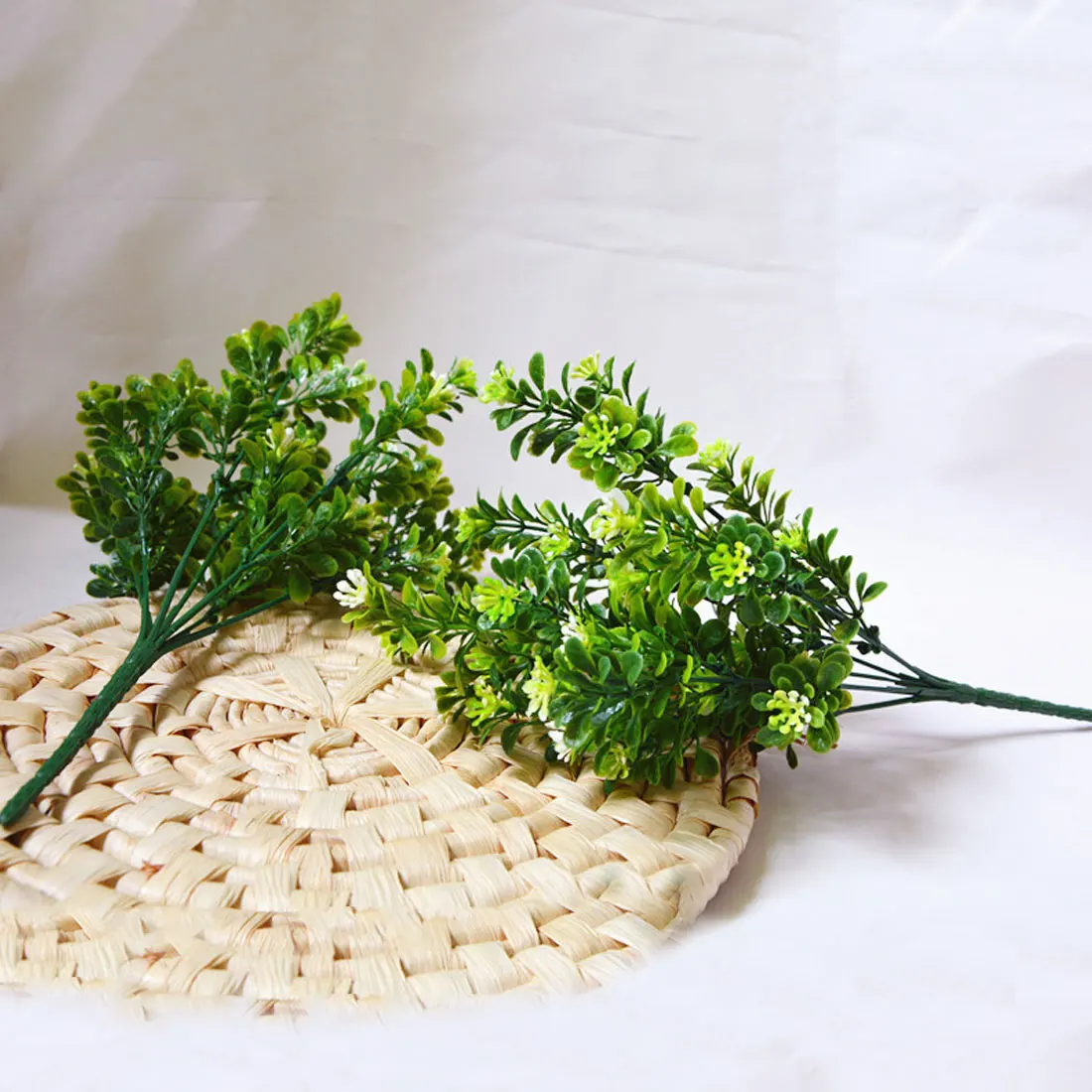 

7 forks 35cm Artificial Green Leave Plants Indoor Outdoor Fake Flower Leaf Foliage Home Office Garden Decor Plant Decoration