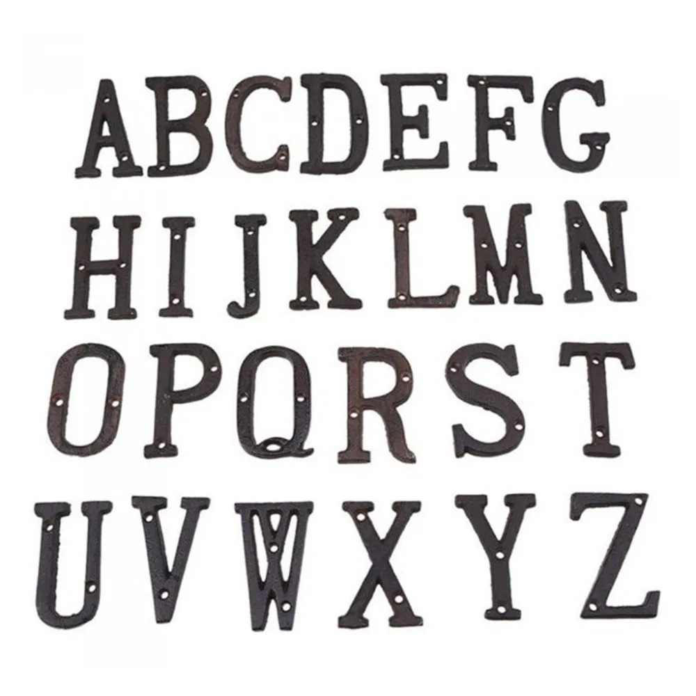 A to Z Metal Alphabet Letter Wrought Iron Letters Symbols Sign for Office Room House Door Address Signs Metal Door Plates