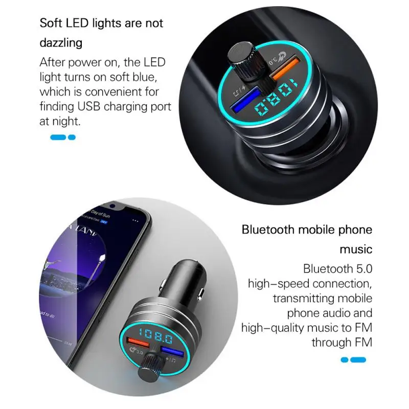 Автомобильный беспроводной комплект с Bluetooth, fm-передатчик, двойной USB, многофункциональный автомобильный mp3-плеер, USB зарядное устройство, автомобильные аксессуары, новинка