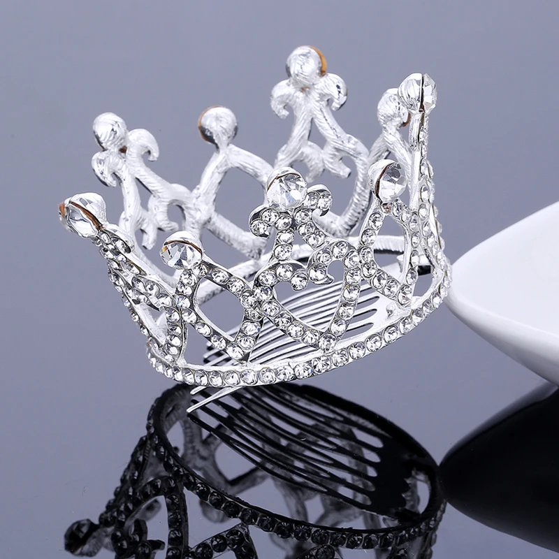 TDQUEEN, круглые свадебные диадемы и короны, покрытые серебром и золотом, свадебные аксессуары для волос для женщин - Окраска металла: model 6