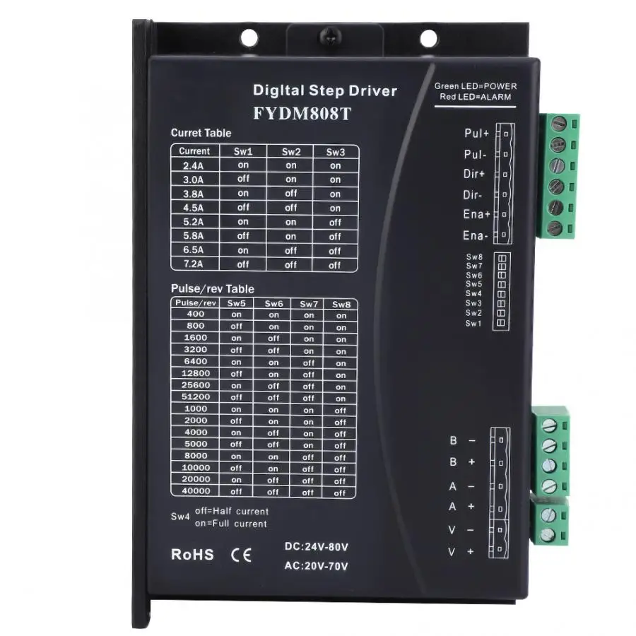 Шаговый двигатель Nema 17 23 34 42 2 фазы шаговый двигатель DC 24-80V AC 20-70V 2,4-7.8A драйвер