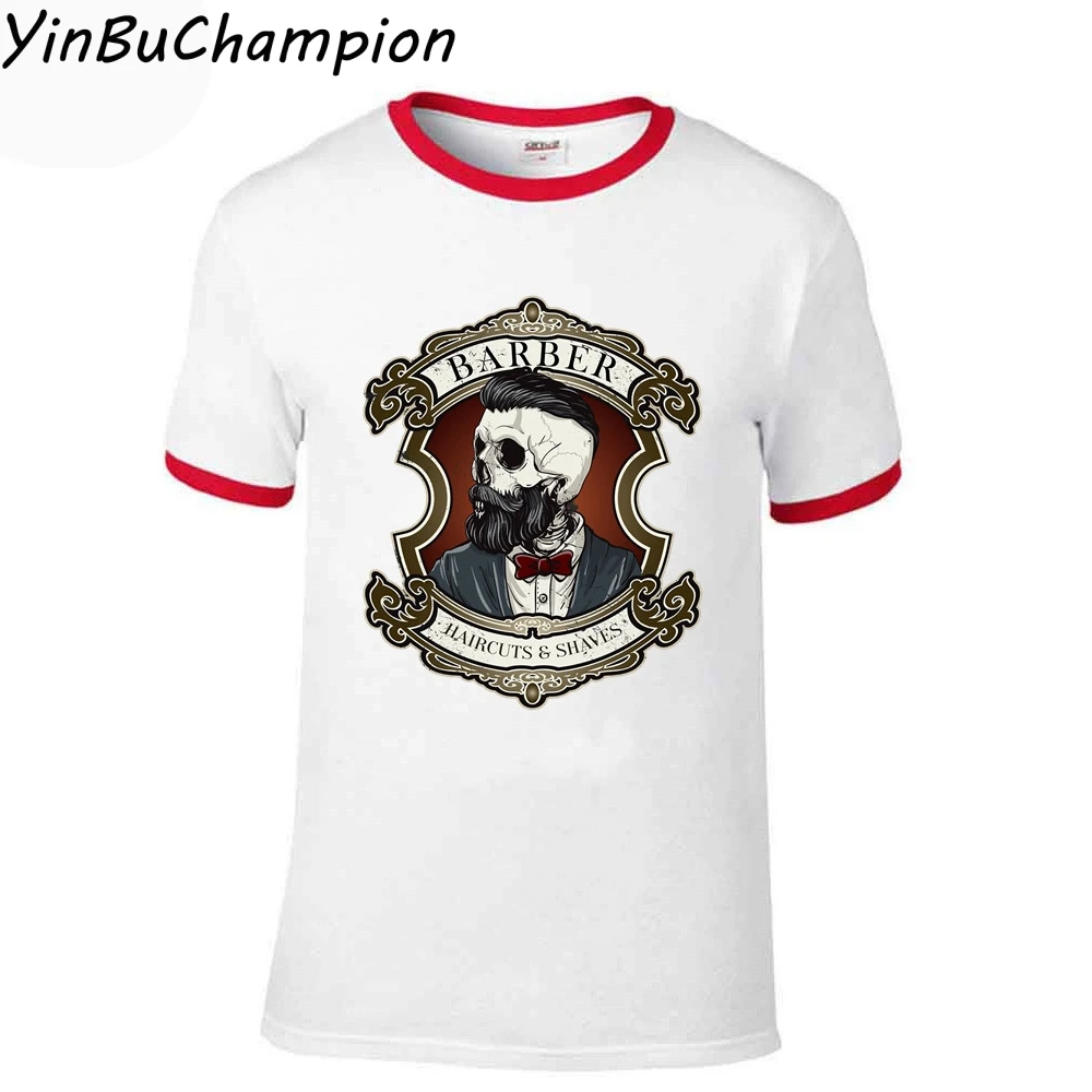 Джентльмен парикмахерская стрижка и бритье футболка новая La Camiseta повседневная черная футболка мужская хипстерская Футболка Топ Футболка размера плюс 3XL - Цвет: 9